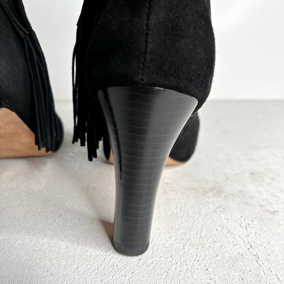 Johnston & Murphy Black Leather Stacked Heel Ankle Boot Womens Size 8M - Picture 4 of 13